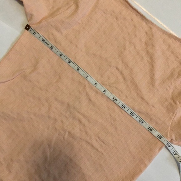 💛 L 💛 NWT Anthro Ribbed Scoop Back Light Pink Long Sleeve​ - Picture 6 of 9